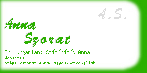 anna szorat business card